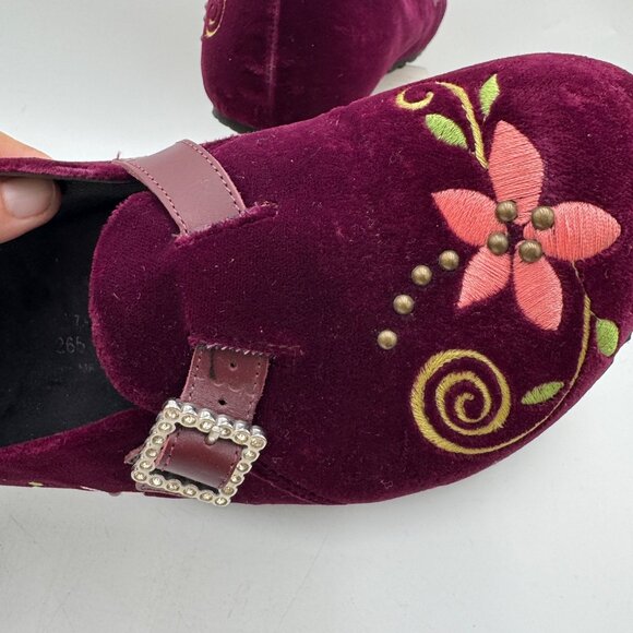 Papillo(Birkenstock) Velvet purple shoes Size 40 41  size 9.5 10 embroidered boh - Picture 9 of 16
